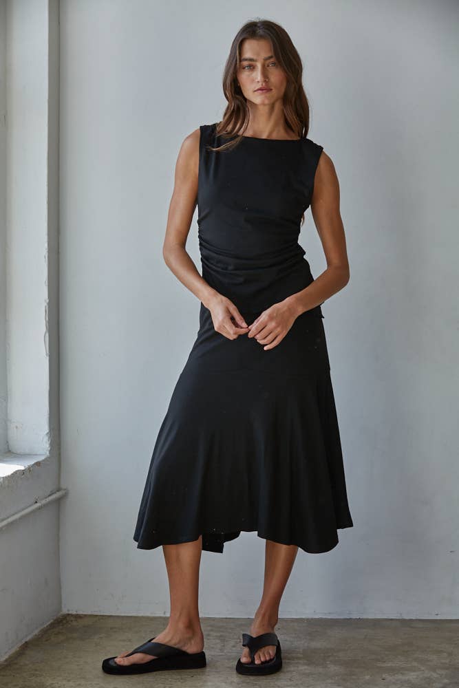 Knit Viscose Spandex Midi Skirt