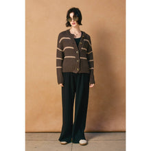 Load image into Gallery viewer, Fluffy Striped Button Down Cardigan
