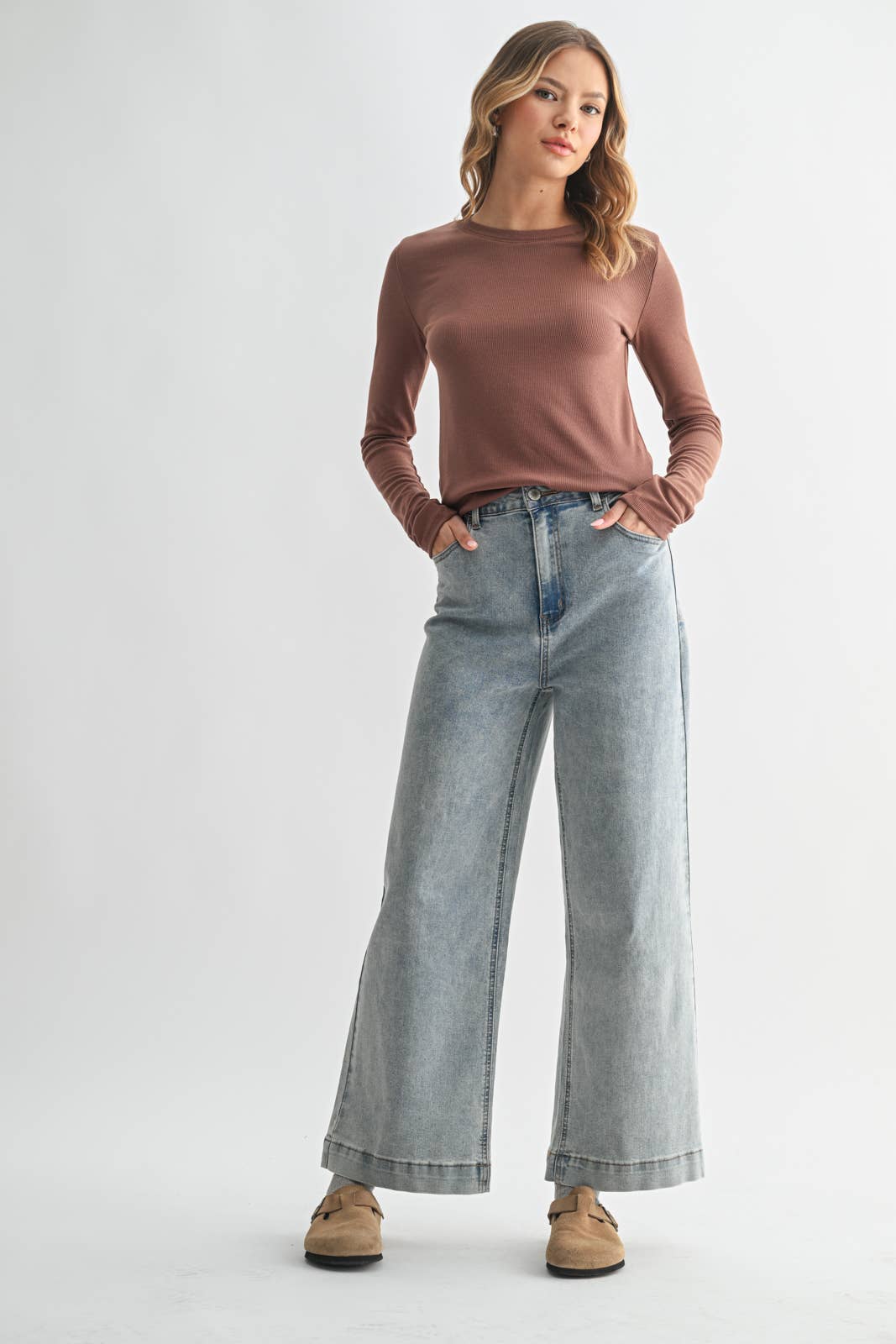 Red Round Neck Knit Top