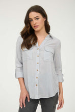 Load image into Gallery viewer, Black Striped Button Down
