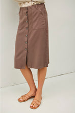 Load image into Gallery viewer, Cocoa Button Up Skirt
