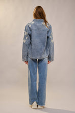 Load image into Gallery viewer, Denim Work Jacket With Floral Embroidery
