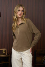 Load image into Gallery viewer, Snap Button Mock Neck Long Sleeve Top
