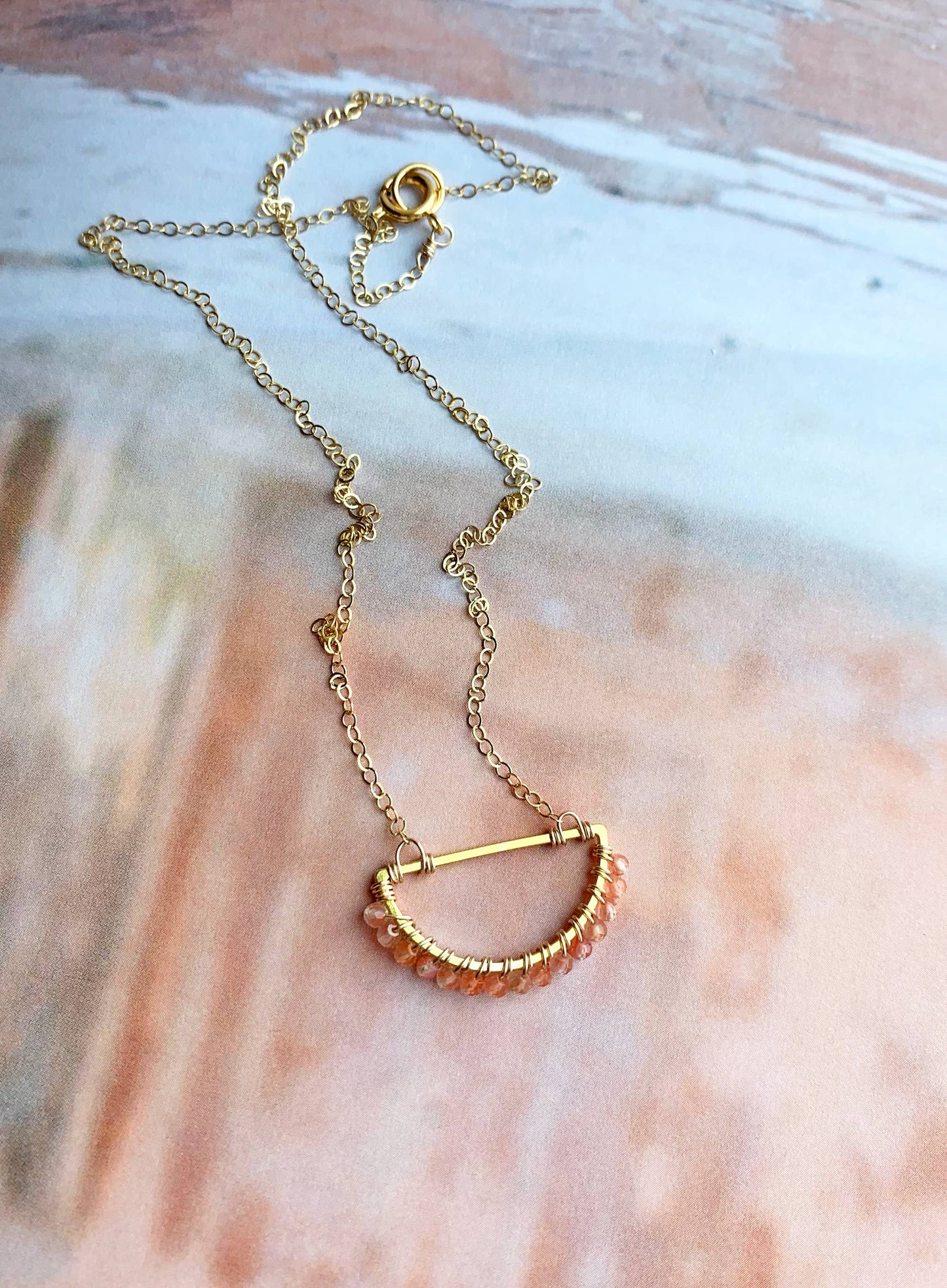 Sunstone Pendant Necklace | Dainty Necklace