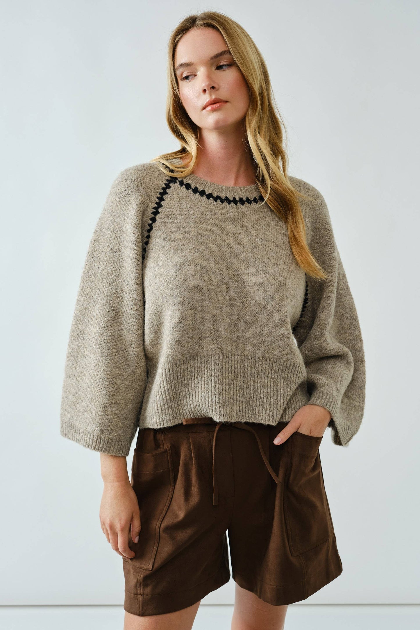 Zig Zag Contrast Fall Sweater