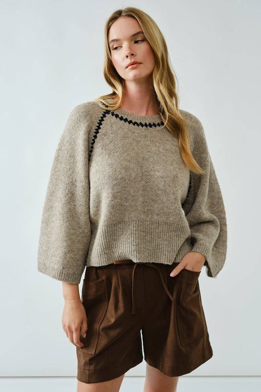 Zig Zag Contrast Fall Sweater