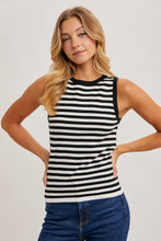Load image into Gallery viewer, Black and White Striped Tank
