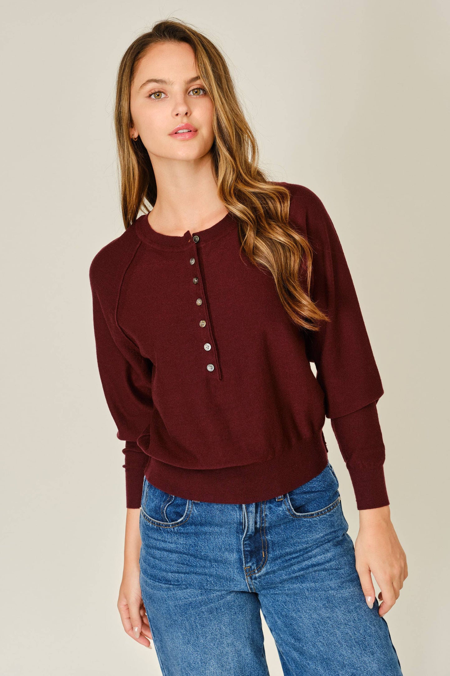 Grey Cashmere Button Down Sweater