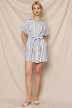 Load image into Gallery viewer, Striped Mini Shirt Dress

