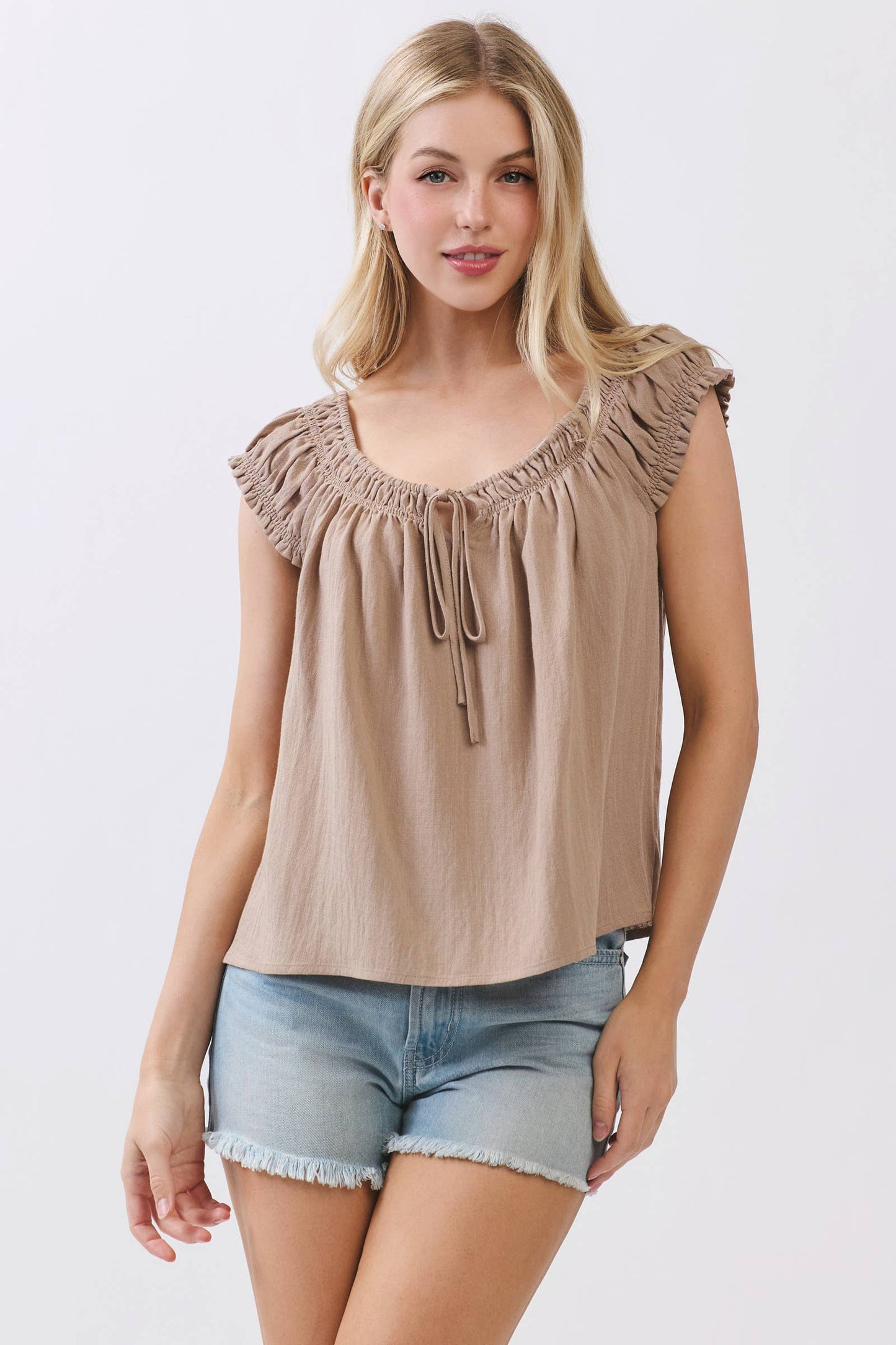 Sleeveless Peasant Blouse