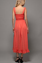 Load image into Gallery viewer, Coral Ruffle Strap Maxi Dress

