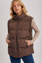 Load image into Gallery viewer, FUNNEL NECK COLLAR QUILTED PUFFER VEST
