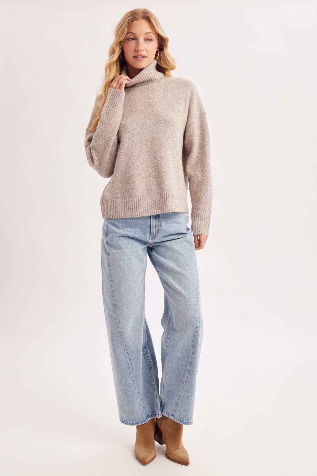 Vintage Wash High Waisted Wide Leg Jeans