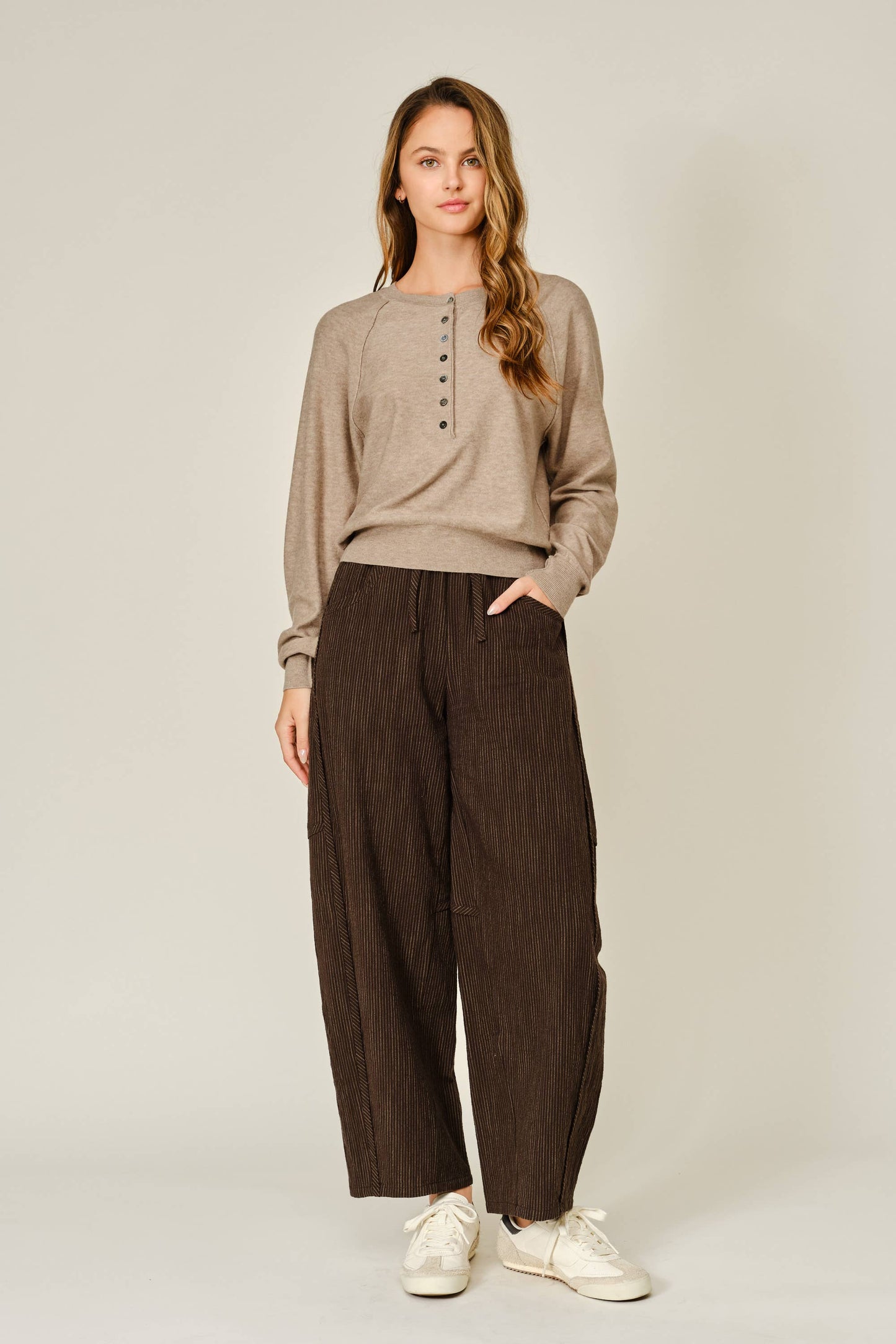 Grey Cashmere Button Down Sweater