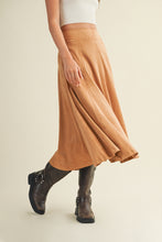 Load image into Gallery viewer, Toffee Suede Midi Skirt
