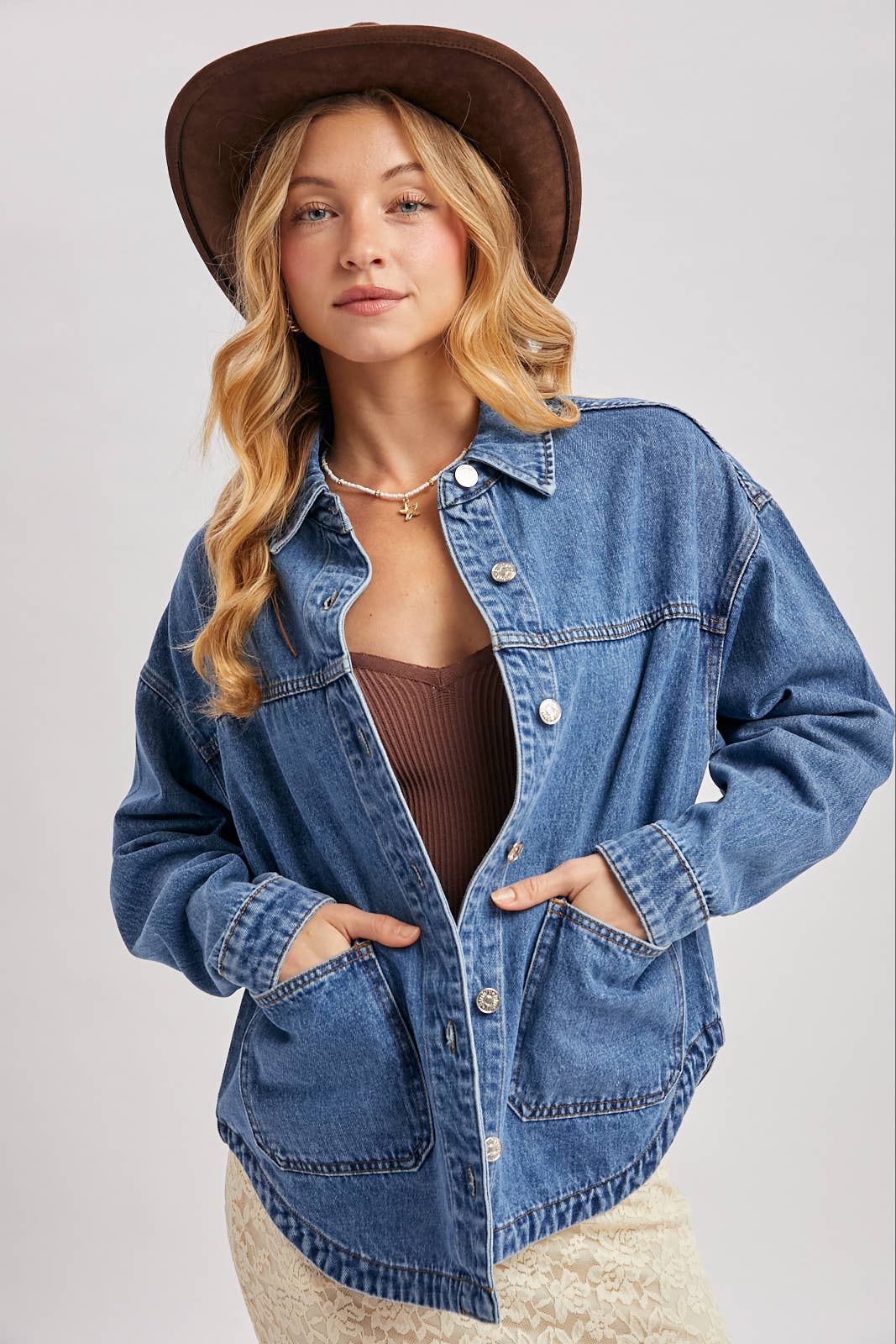Oversized Denim Shacket 