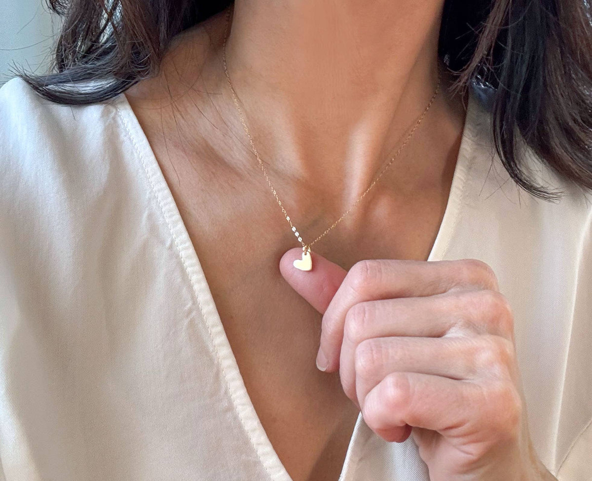 Gold Heart Necklace | Dainty Heart Necklace