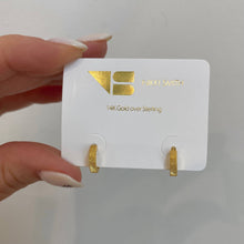 Load image into Gallery viewer, Textured Gold Huggies
