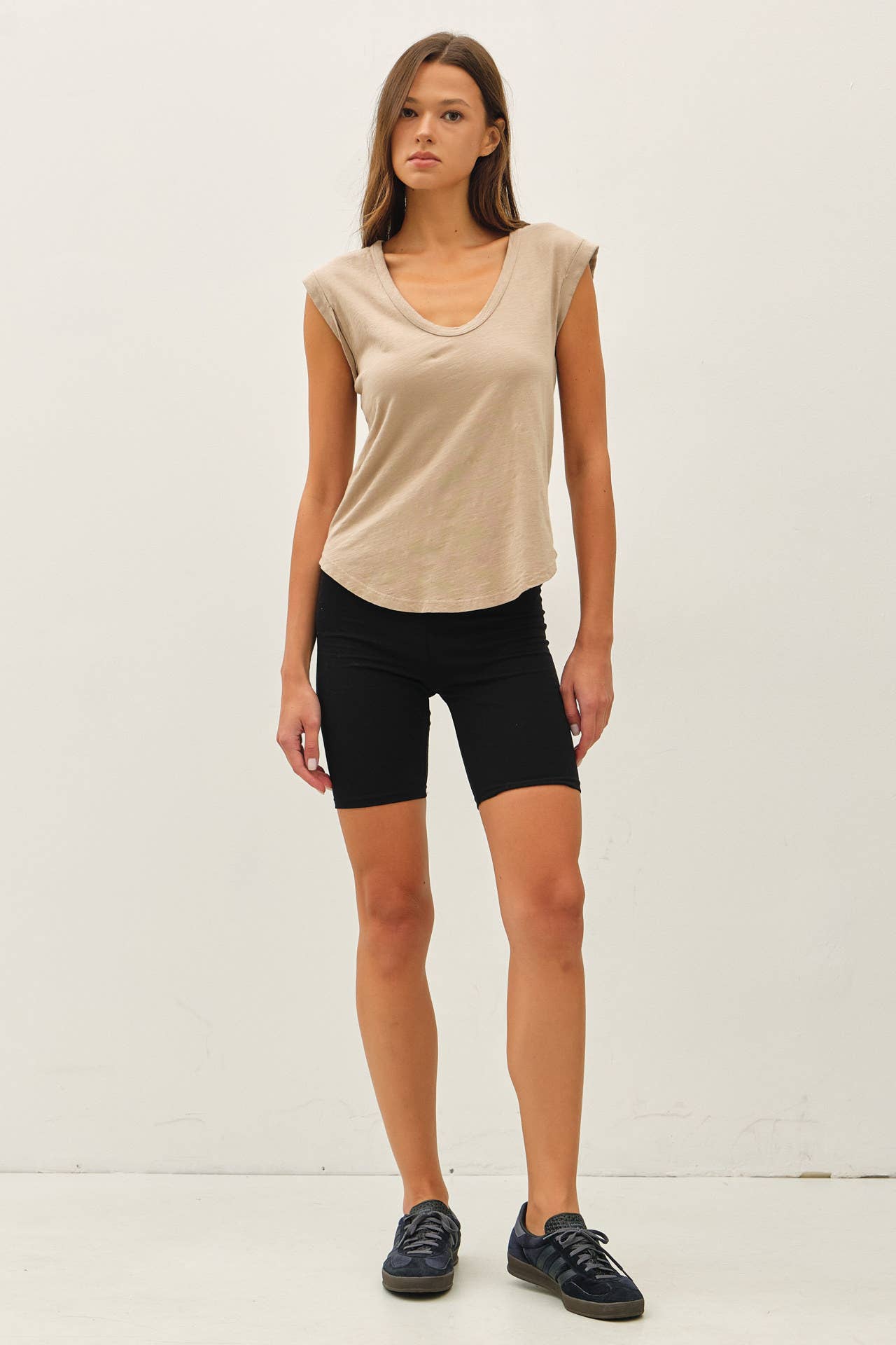 Taupe Basic Cap Sleeve 