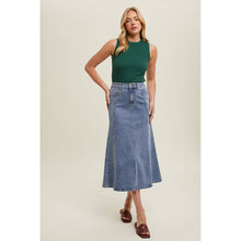 Load image into Gallery viewer, Denim Midi Flare Skirt
