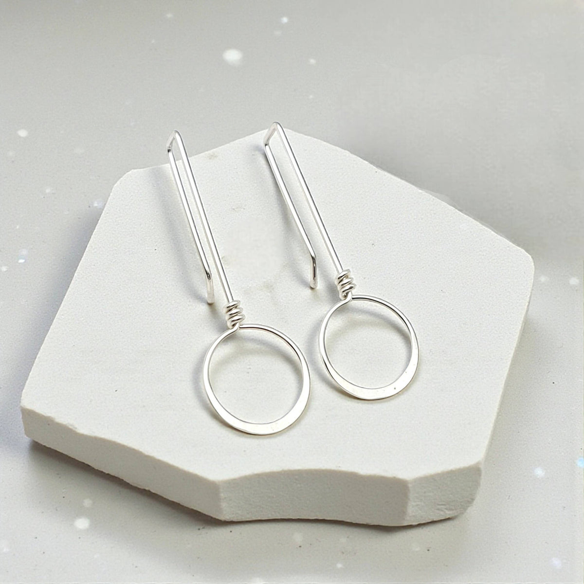 Sterling Silver Threader Hoop Earrings - Handmade Earrings 
