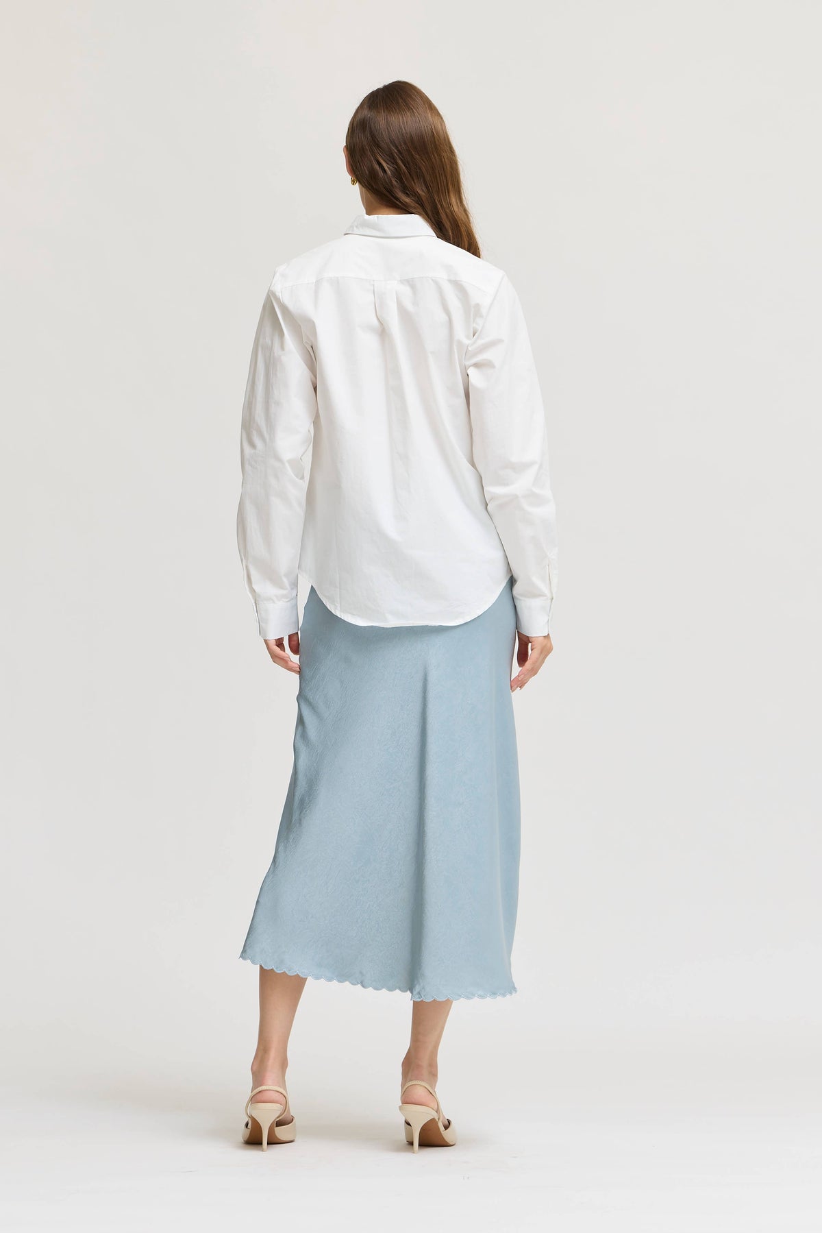 White Button Up Poplin Shirt
