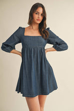 Load image into Gallery viewer, Square Neck Denim Dress
