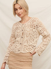 Load image into Gallery viewer, Long Sleeve Crochet Cardigan
