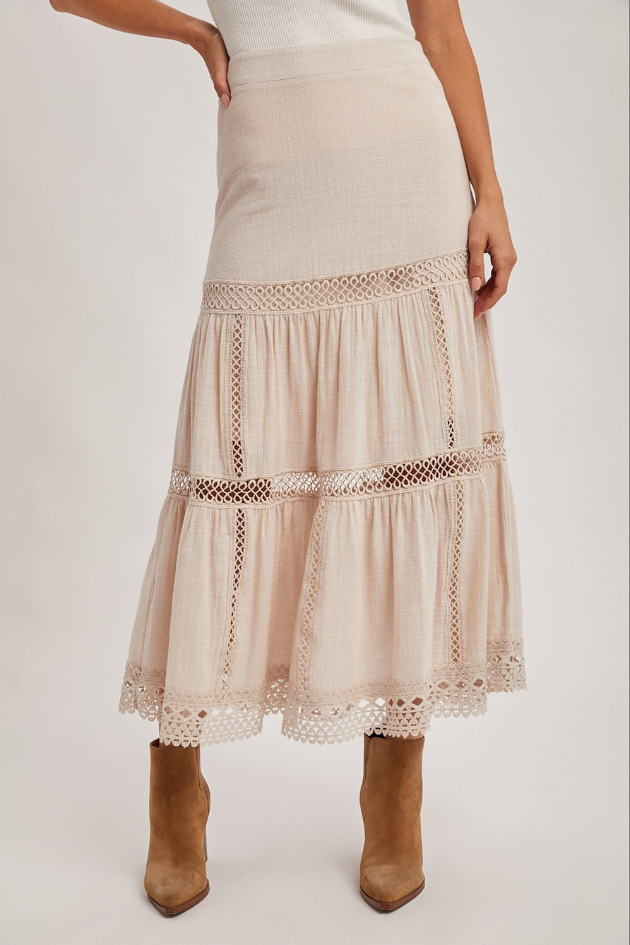 Western Boho Midi Skirt