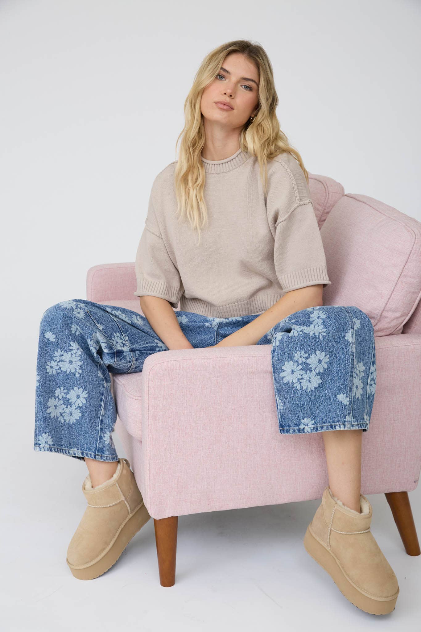 Exposed Seam Drop Shoulder Pullover Sweater