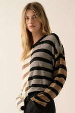 Load image into Gallery viewer, Contrast Striped Knit Sweater
