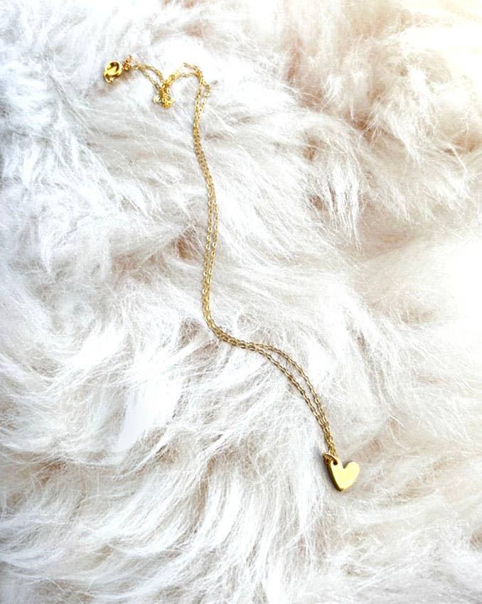 Gold Heart Necklace | Dainty Heart Necklace