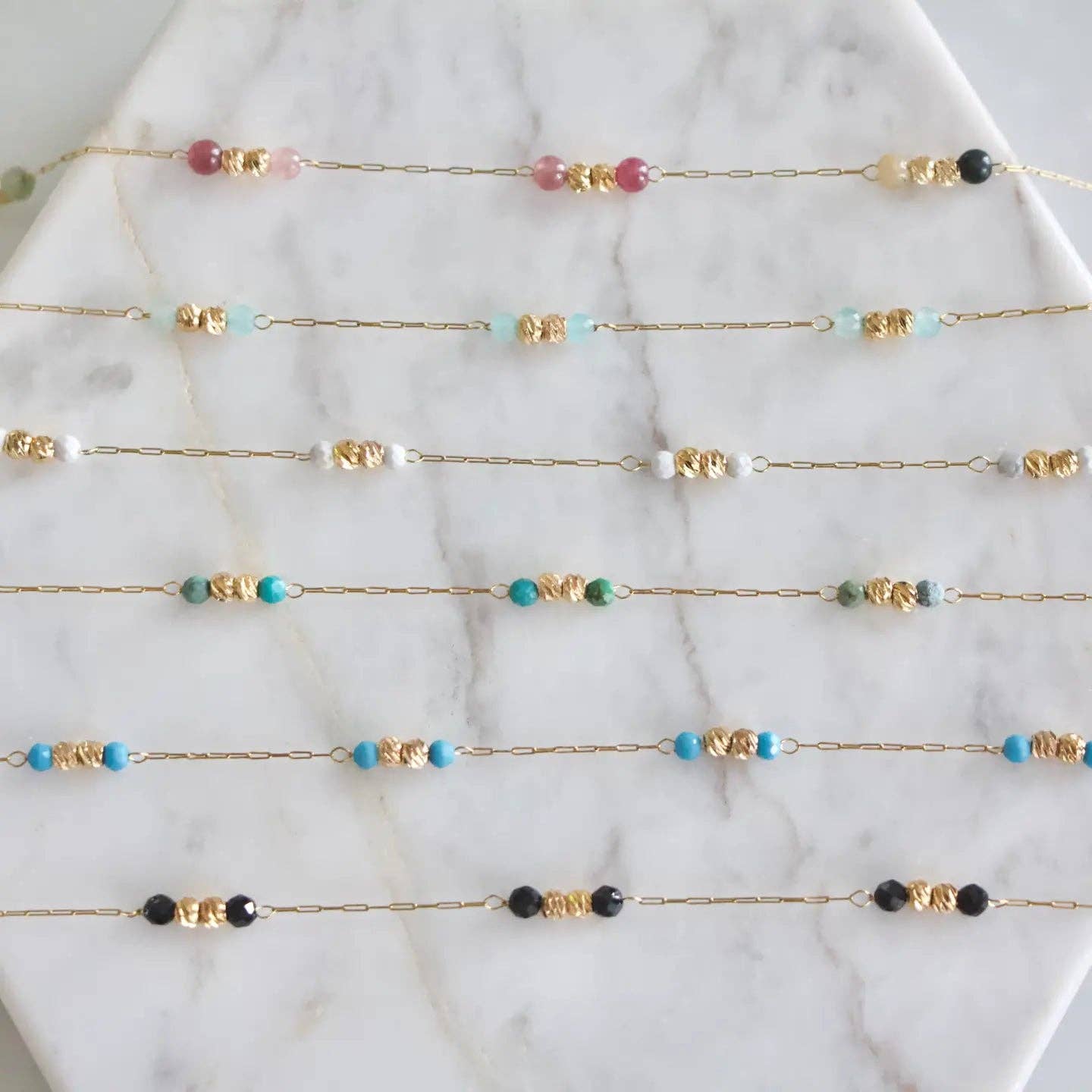 Round Gemstone Beaded Necklace