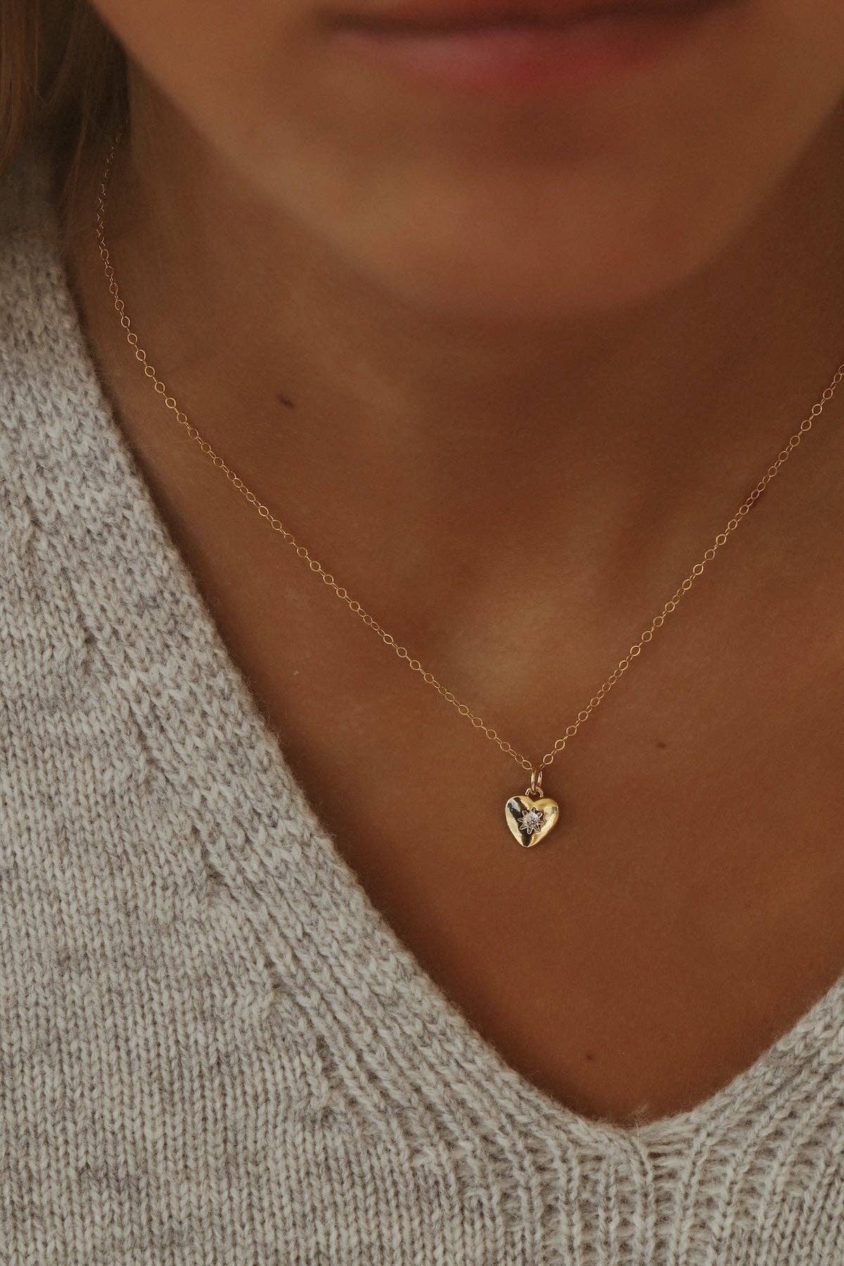 Astra Heart CZ Heart Necklace