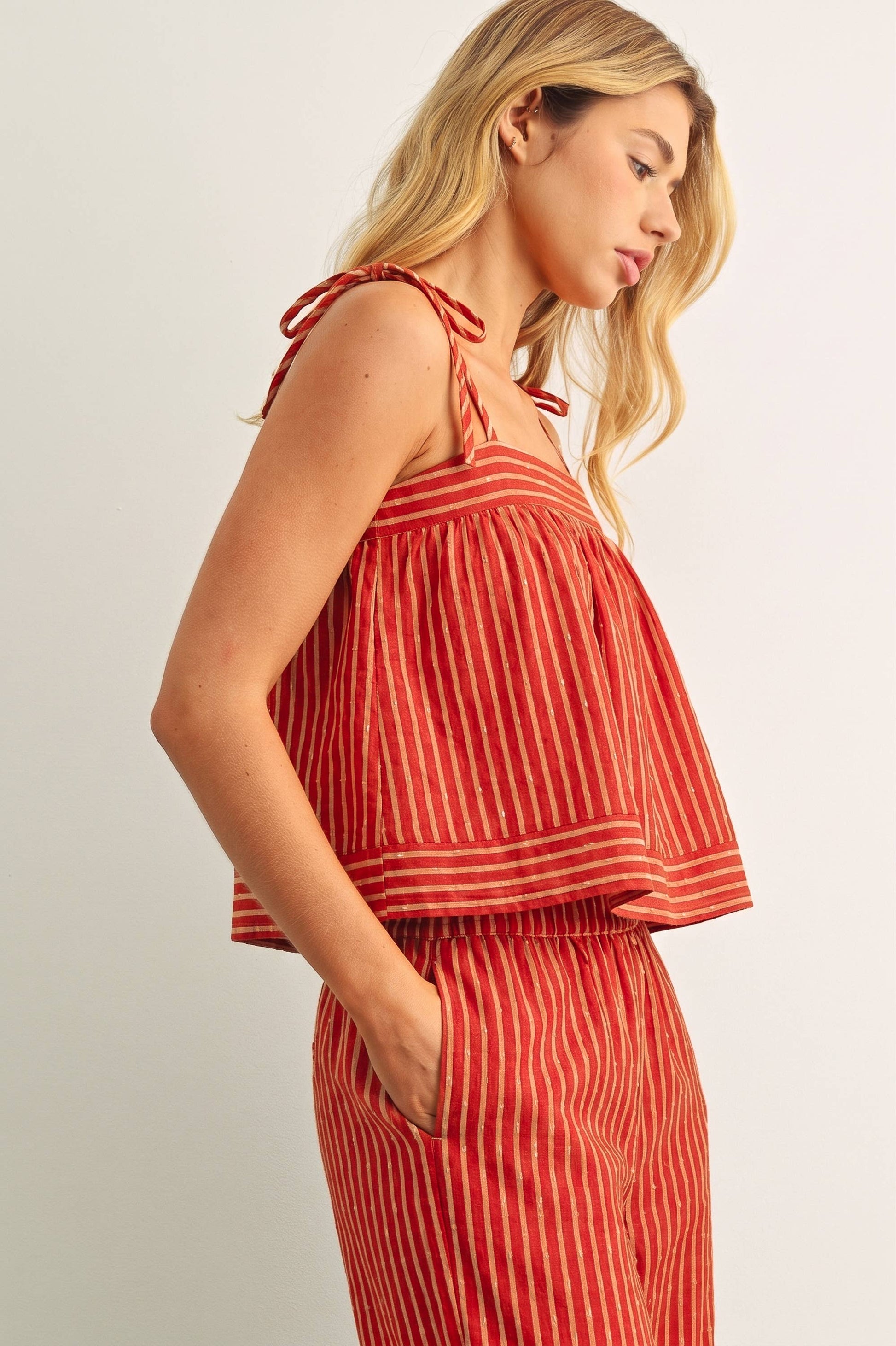 Striped Spaghetti Strap Top 
