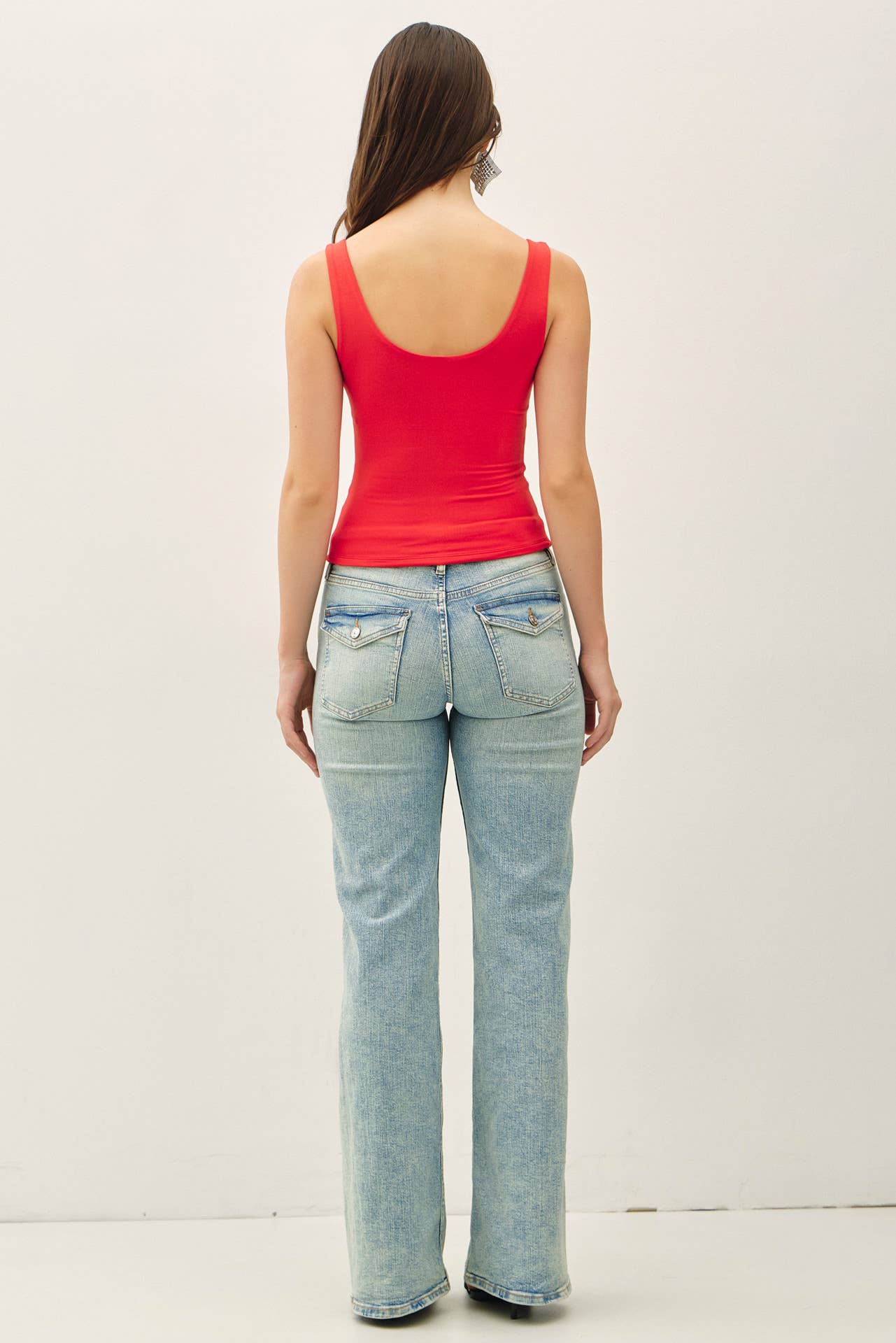 Tomato Basic V Neck Tank 