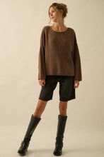 Load image into Gallery viewer, Mocha Boatneck Sweater
