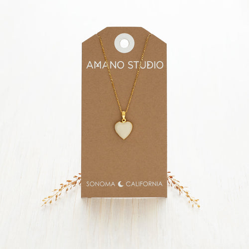 Beige Heart Locket Amano Studio