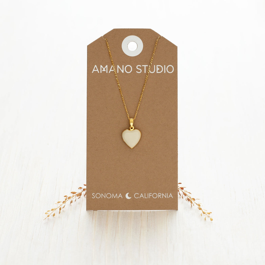 Beige Heart Locket Amano Studio