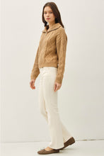 Load image into Gallery viewer, Cable Knit Zip Up Sweater

