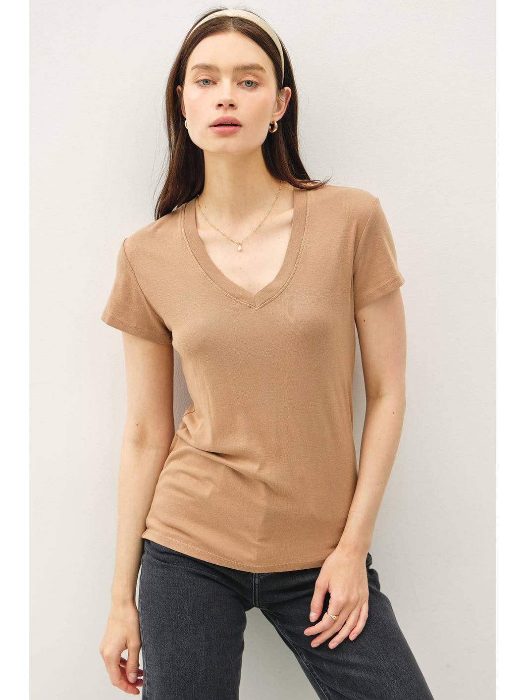 Classic Taupe Short Sleeve Top