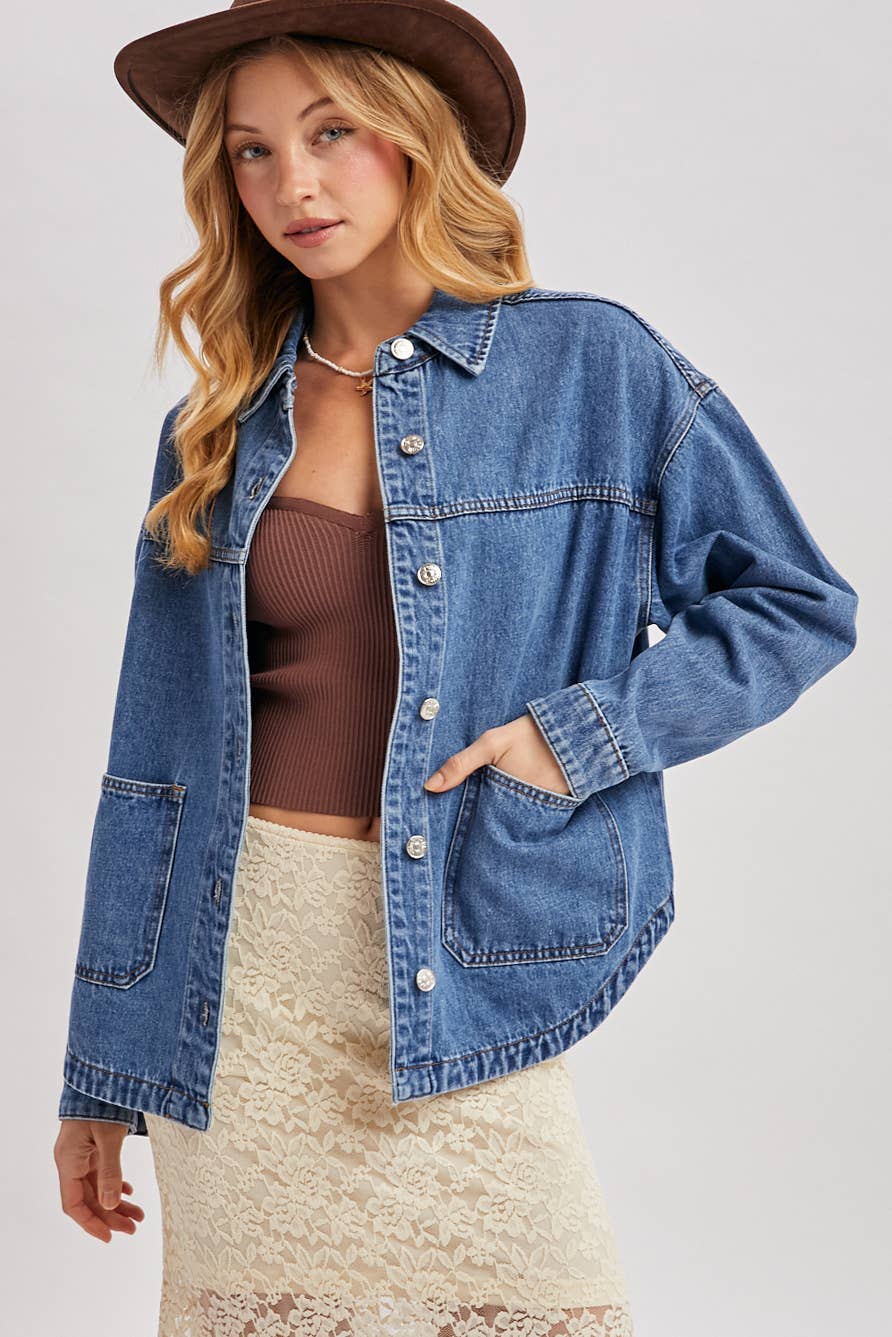 Oversized Denim Shacket 