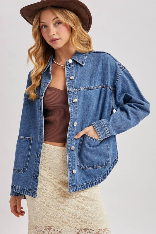 Oversized Denim Shacket 