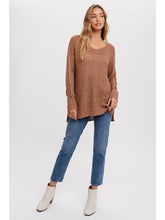 Load image into Gallery viewer, Mocha Reverse Seam Sweater
