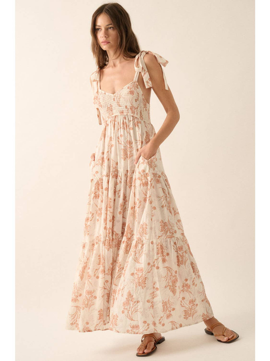 Toile Tiered Maxi Dress