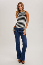 Load image into Gallery viewer, Black and White Striped Tank
