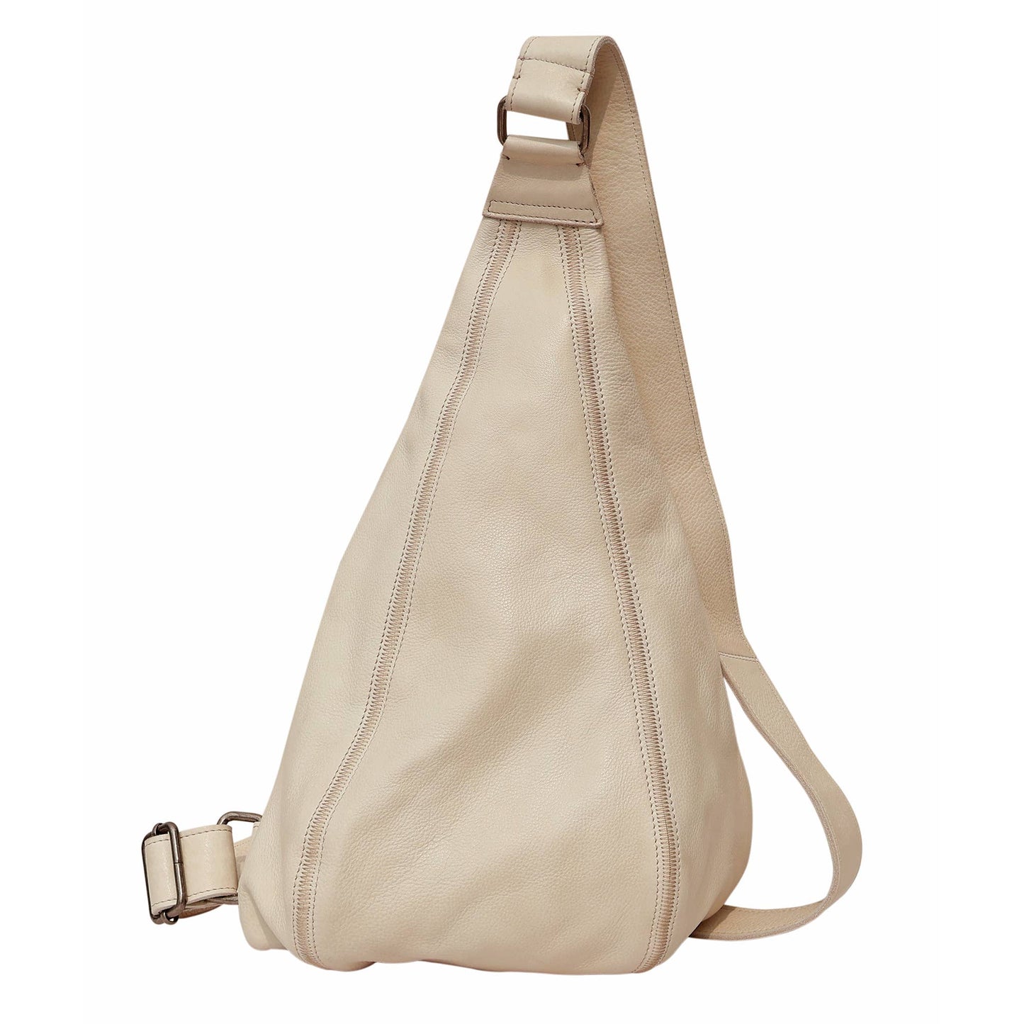 Hippie Handcrafted Leather Sling Bags: Oat