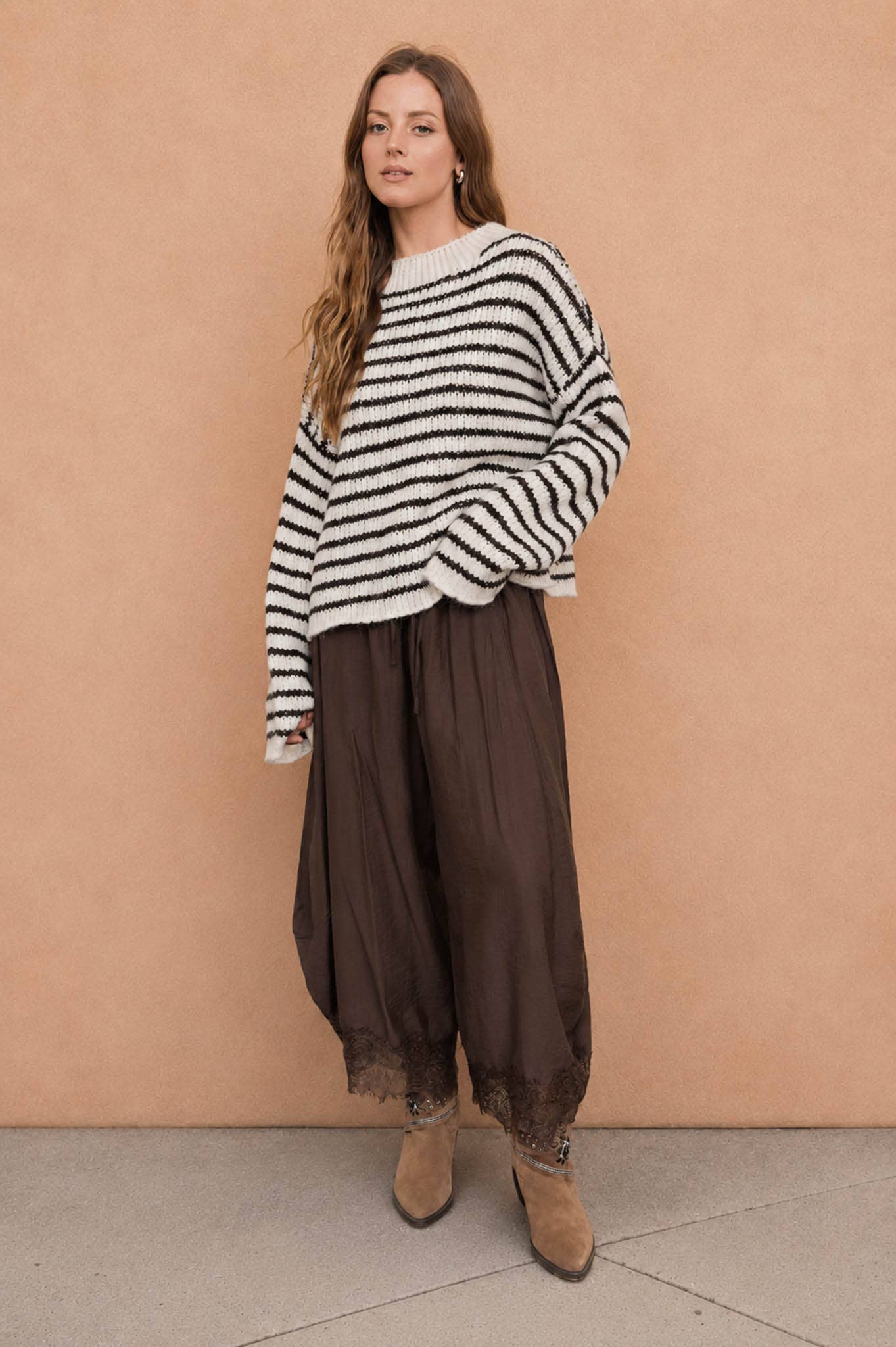 Striped Long Sleeve Knit Sweater