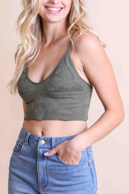 Olive Padded V-Neck Brami 