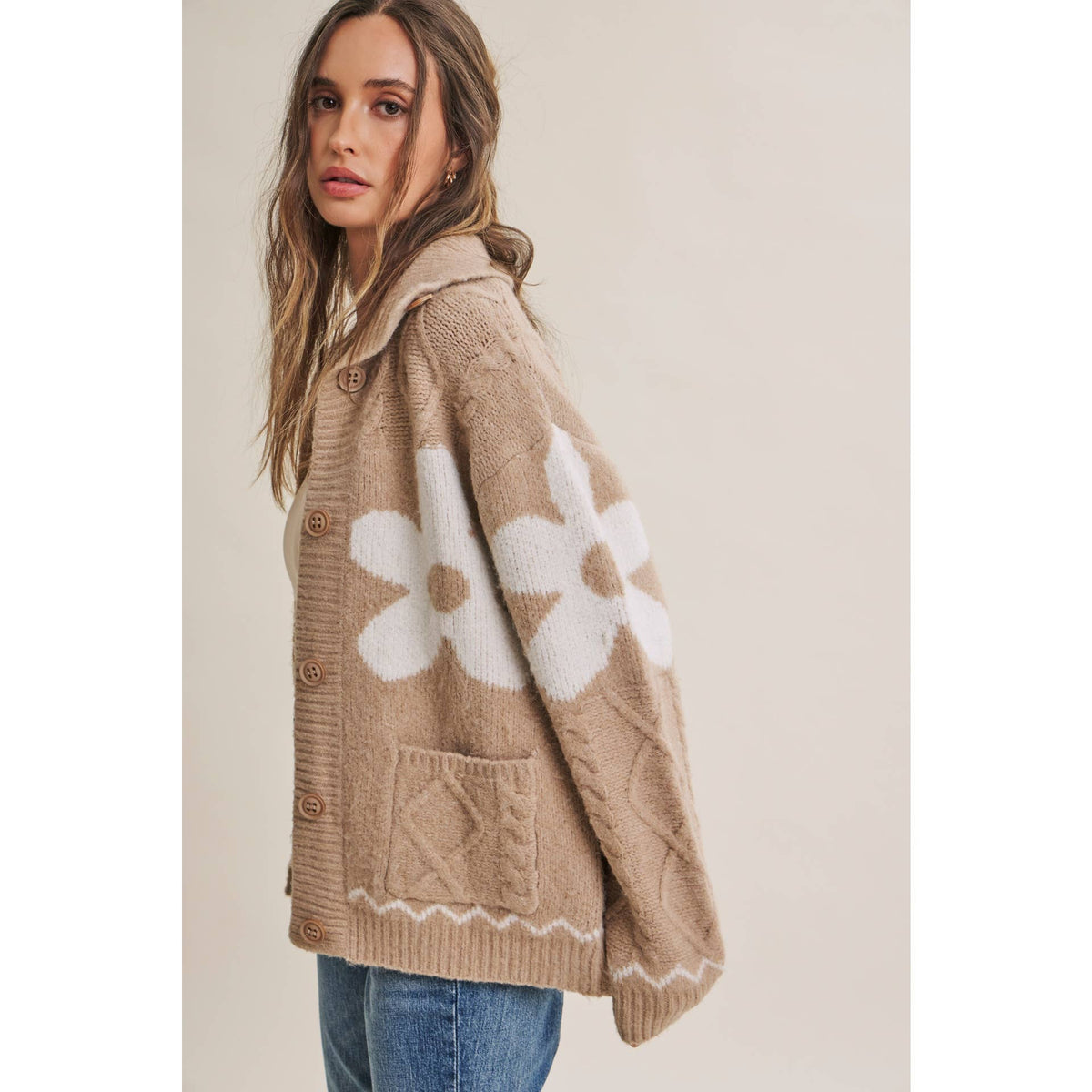 French Cotton Floral Cardigan